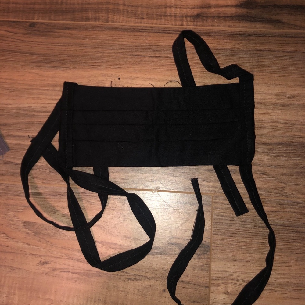 Black disinfected homemade mask